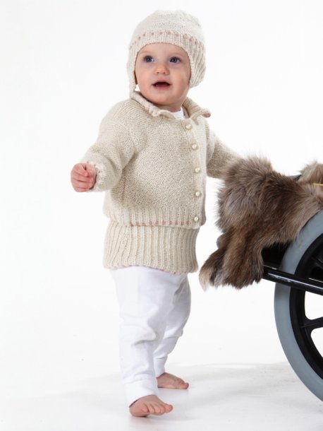 Cardigan og lue