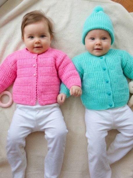 Barnecardigans med luer