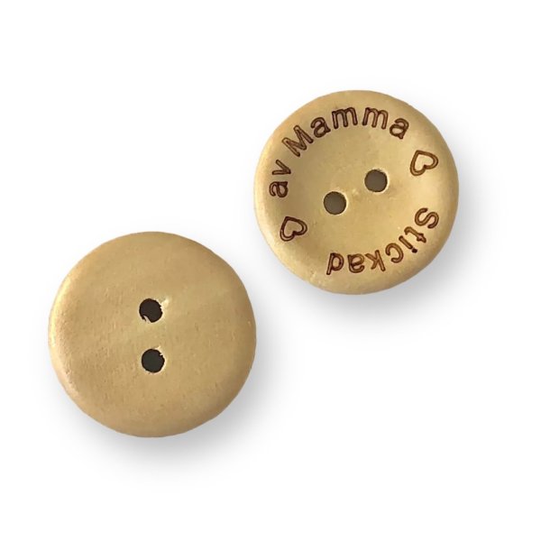 Knapp Stickad av Mamma Ljus Trä 20mm
