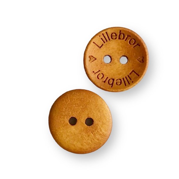 Knapp Lillebror Ljusbrun Trä 18mm