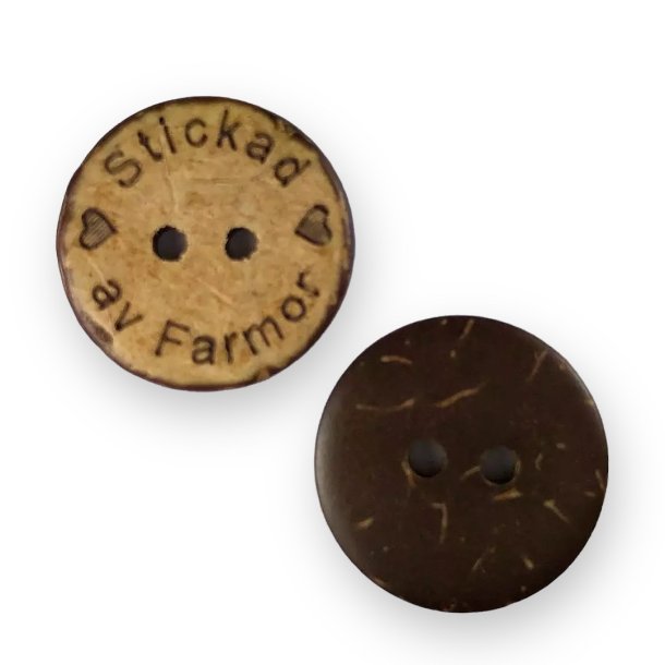 Knapp Strikket av bestemor Kokos 18mm