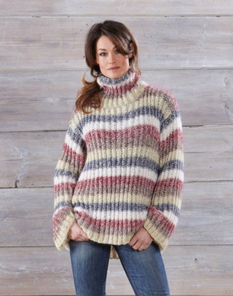 Oversized genser med polokrage