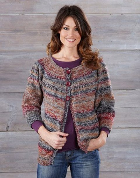 Dobbelt garn cardigan