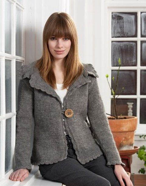 Cardigan med heklede kanter