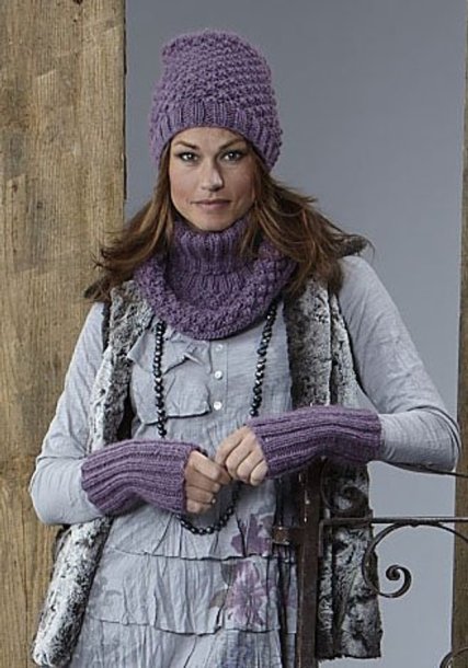 Skjerfpolo, lue og pulsvarmer