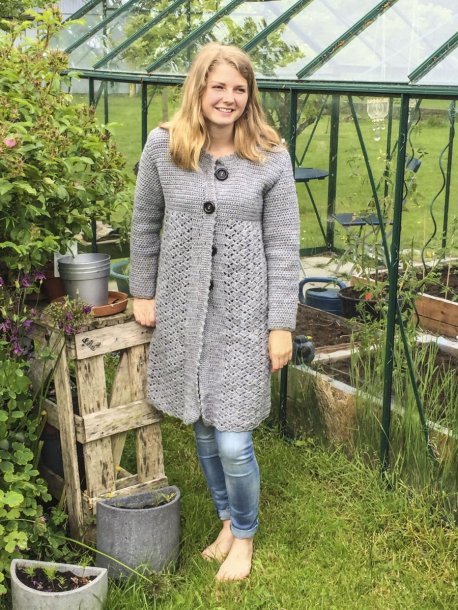 Heklet lang cardigan