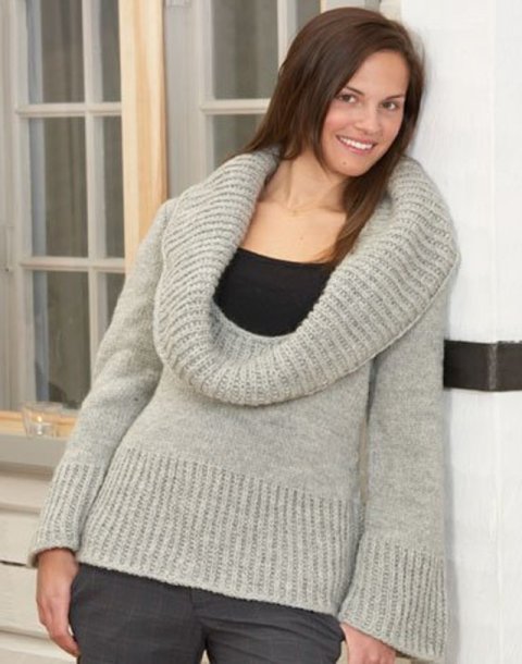 Genser med oversized polo