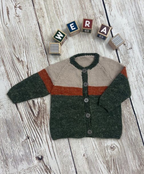 Baby cardigan med stripe