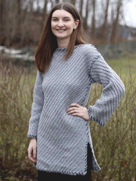 Tunika med diagonalmönster