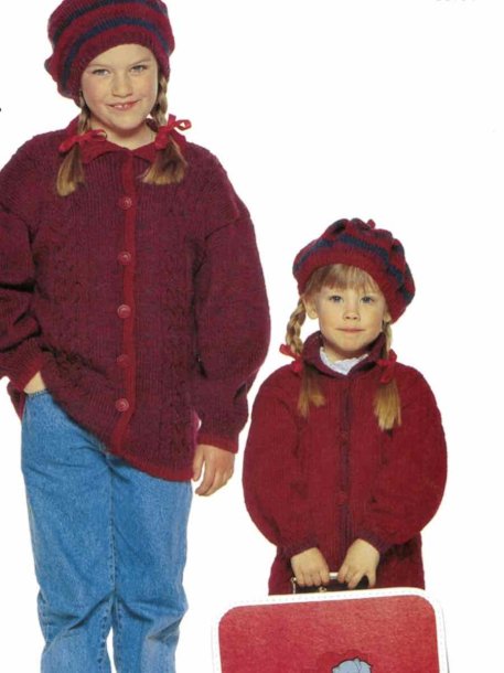 Cardigan og beret