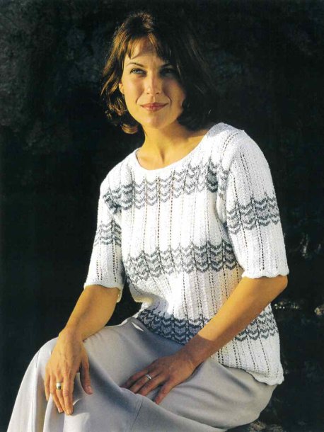 Genser med blondemønstre - Strikkeoppskrifter og hekleoppskrifter - Marks & Kattens