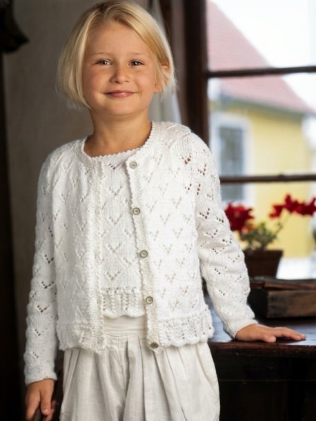 Blondestrikket cardigan og tanktopp