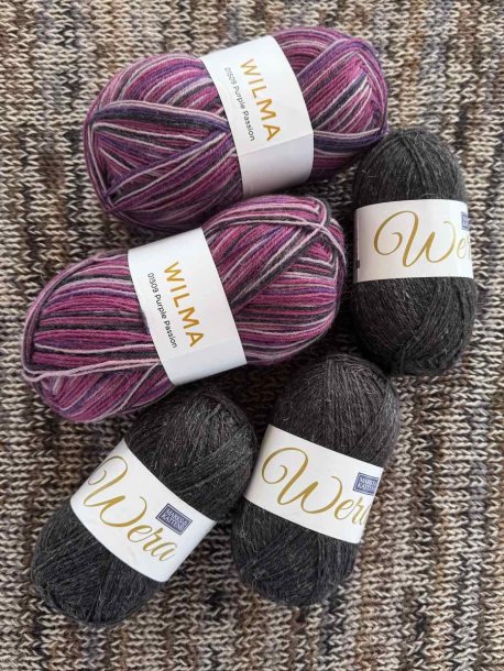 Garnpakke sjal Purple Passion 2